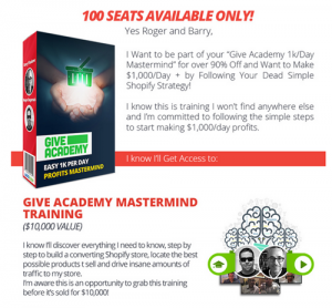 Roger & Barry – Give Academy 1k/Day Mastermind – Platinum Package