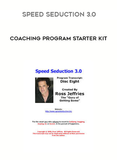 Speed Seduction 3.0 - Coaching Program Starter Kit courses available download now.