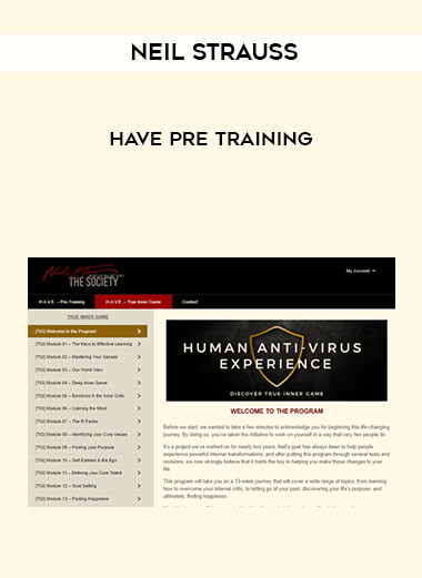 Neil Strauss - HAVE Pre Training courses available download now.