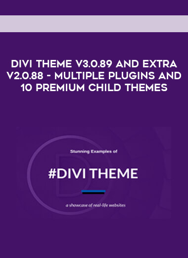 DIVI Theme v3.0.89 and Extra v2.0.88 - Multiple Plugins and 10 Premium Child Themes courses available download now.