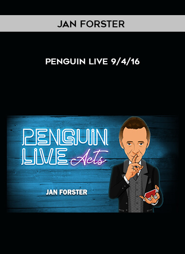 Jan Forster - Penguin Live 9-4-16 courses available download now.