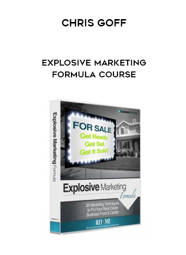Chris Goff – Explosive Marketing Formula Course courses available download now.