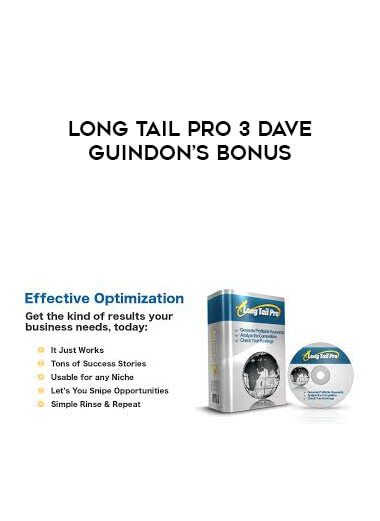 Long Tail Pro 3 Dave Guindon’s Bonus courses available download now.