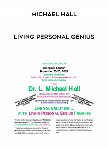 Michael Hall - Living Personal Genius courses available download now.