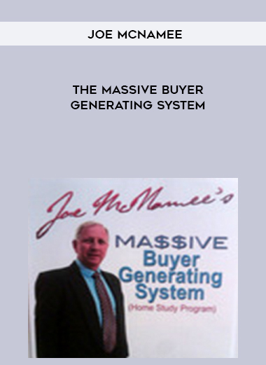 Joe McNamee – The Massive Buyer Generating System courses available download now.