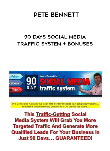 Pete Bennett – 90 Days Social Media Traffic System + Bonuses courses available download now.