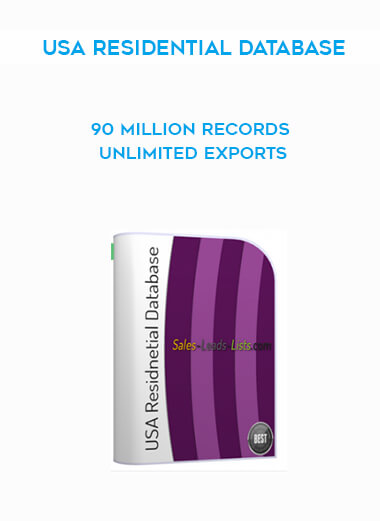 USA Residential Database – 90 Million records – Unlimited Exports courses available download now.