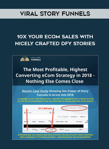 Viral Story Funnels – 10X Your Ecom Sales With Nicely Crafted DFY Stories courses available download now.