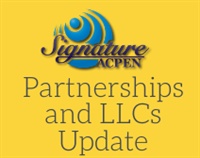 ACPEN Signature: 2021 Partnerships and LLCs Update courses available download now.